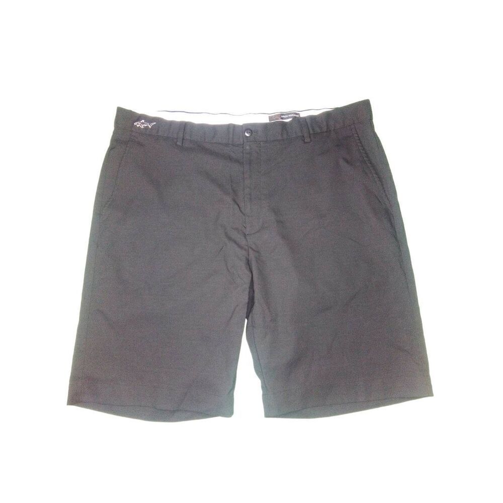 Greg Norman Black Flat Front Golf Dress Shorts Size 40
